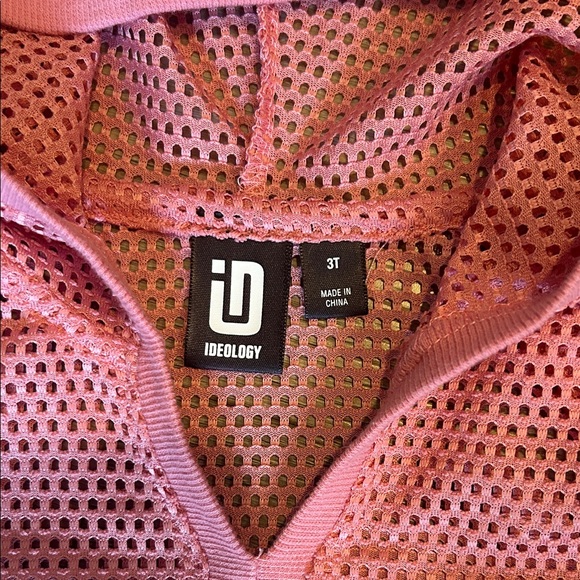 NWOT Ideology Girls Pink Mesh Hooded Cover-up Size 3T - Picture 2 of 3